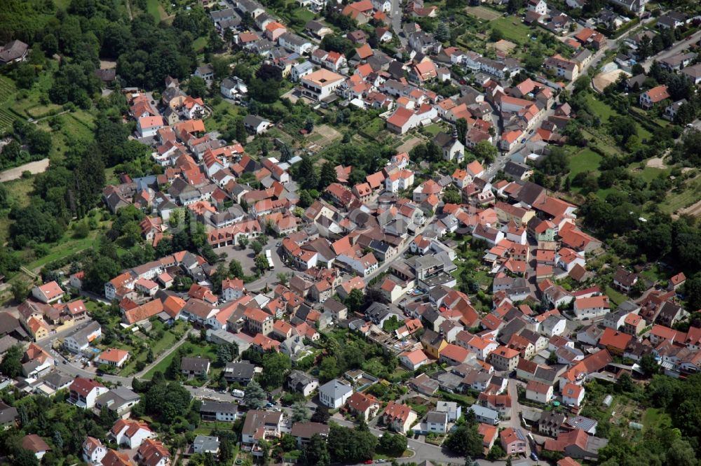 Wackernheim von oben - Ortsansicht von Wackernheim im Bundesland Rheinland-Pfalz