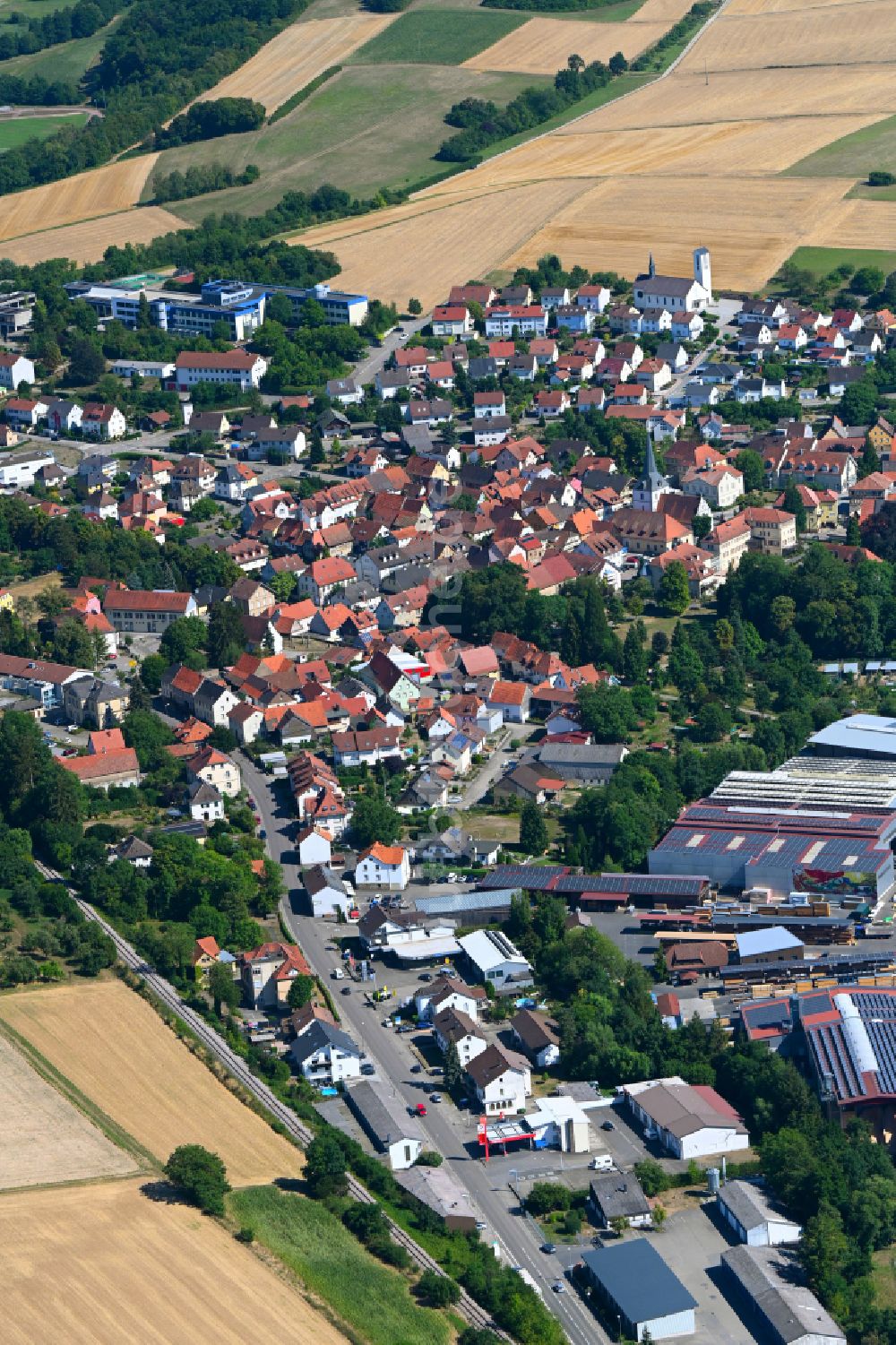 Luftbild Waibstadt - Ortsansicht in Waibstadt im Bundesland Baden-Württemberg, Deutschland