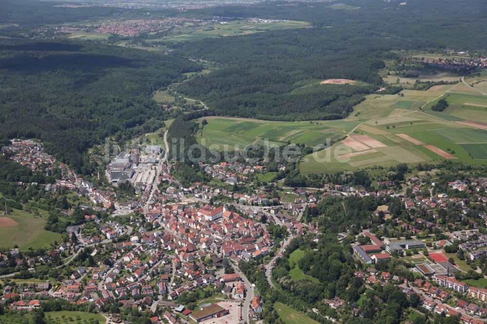 Waldenbuch von oben - Ortsansicht von Waldenbuch im Bundesland Baden-Württemberg