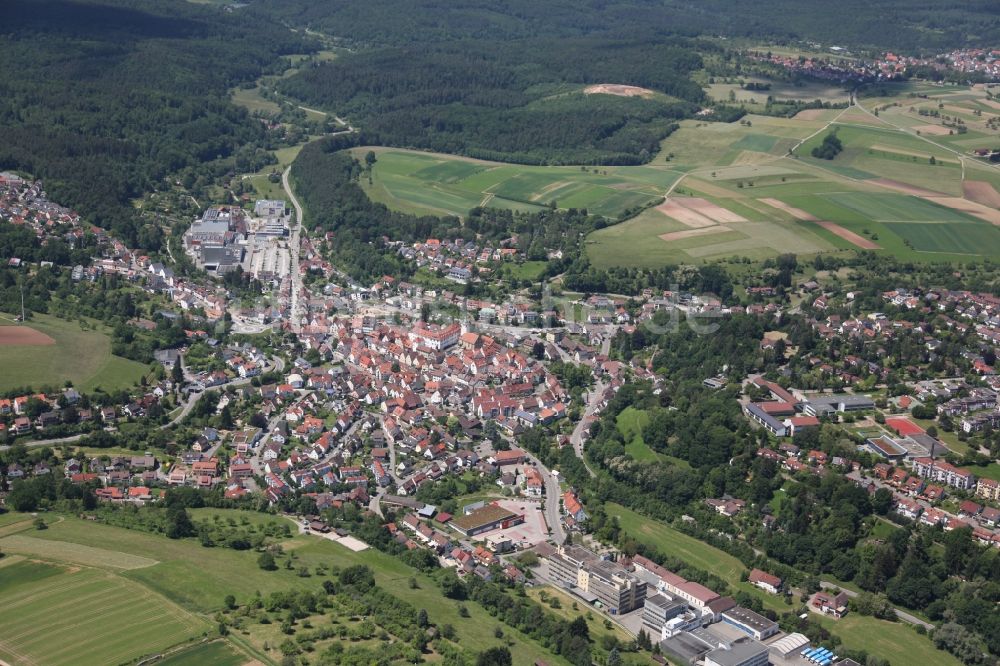 Waldenbuch aus der Vogelperspektive: Ortsansicht von Waldenbuch im Bundesland Baden-Württemberg