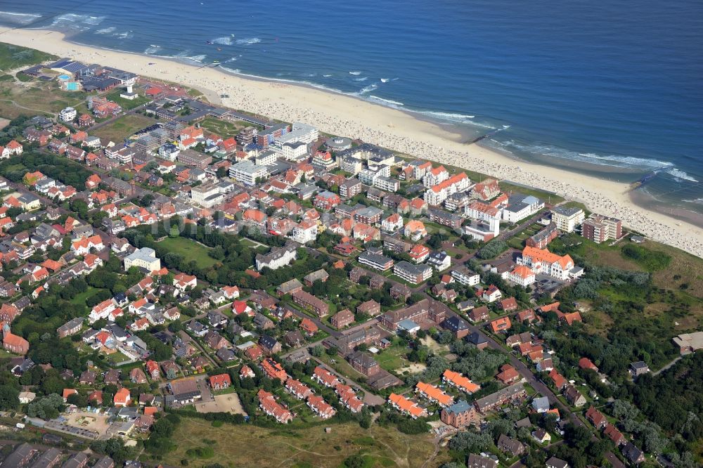 Luftbild Wangerooge - Ortsansicht von Wangerooge auf der gleichnamigen Insel im Wattenmeer in der Nordsee im Bundesland Niedersachsen