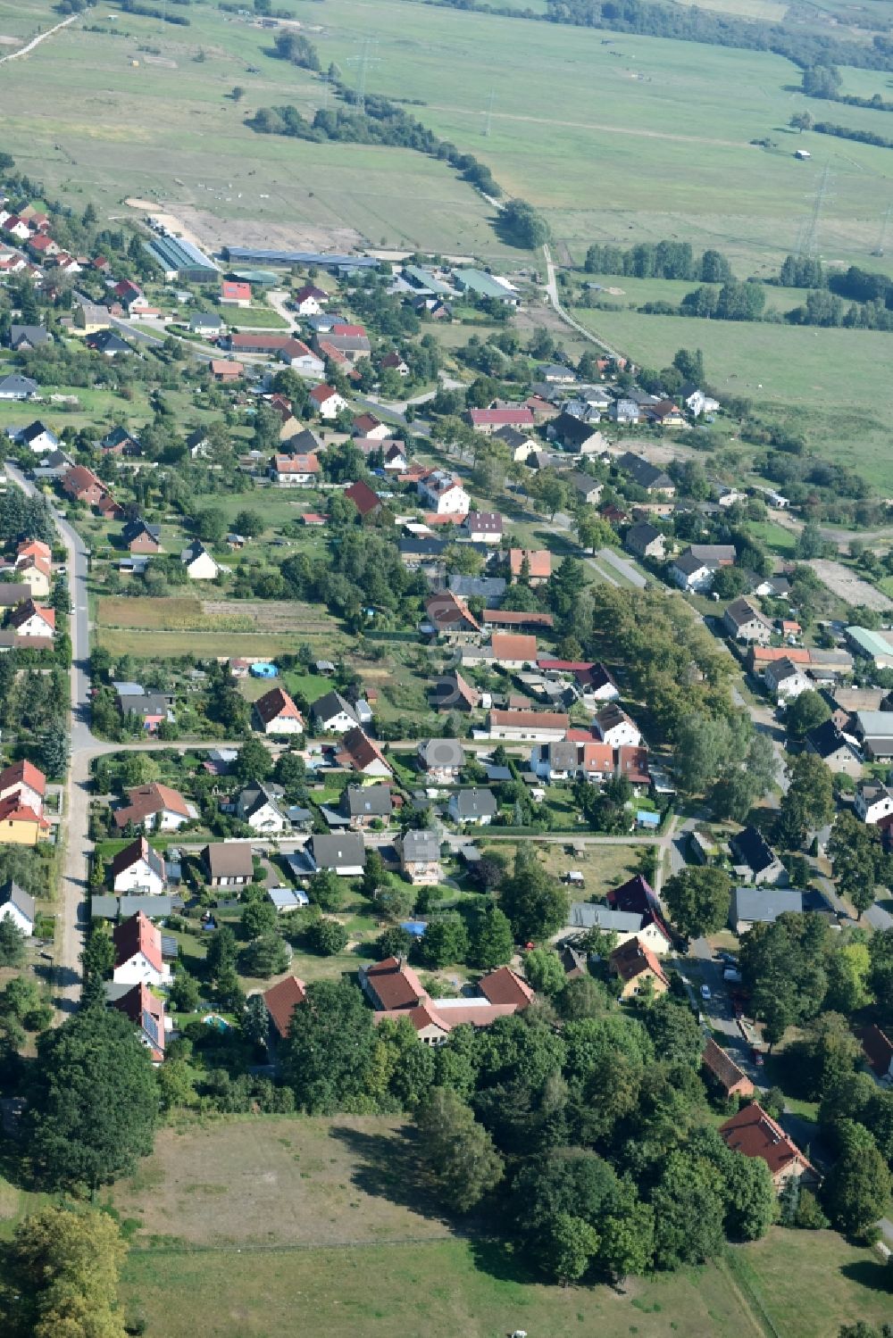 Wansdorf von oben - Ortsansicht in Wansdorf im Bundesland Brandenburg