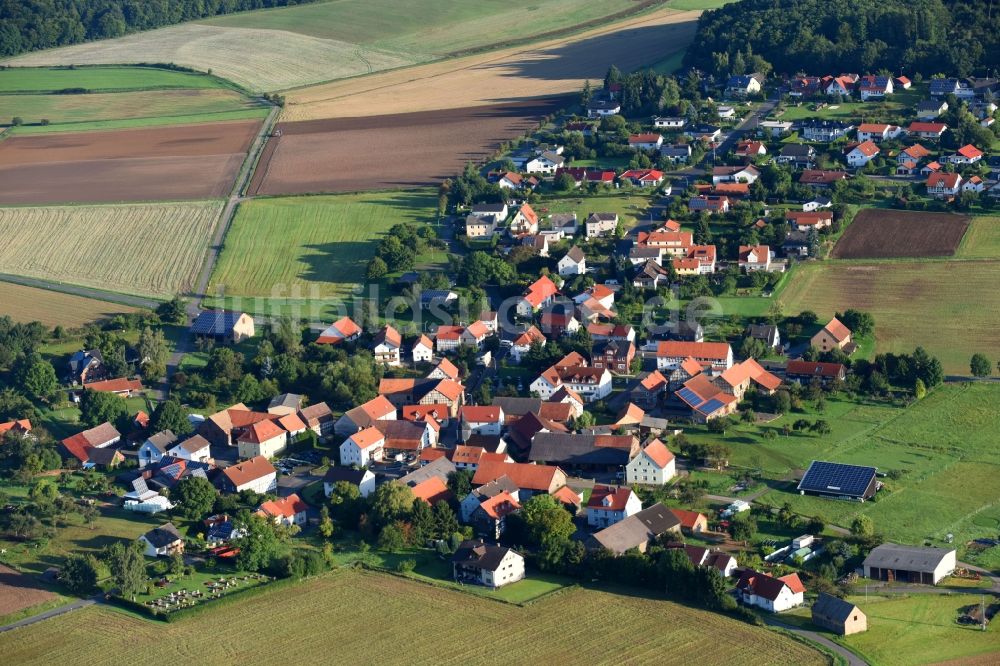 Welferode von oben - Ortsansicht in Welferode im Bundesland Hessen, Deutschland