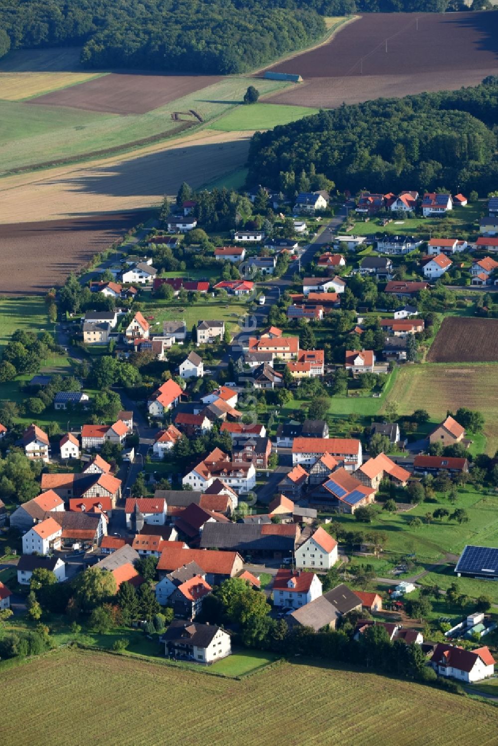 Welferode von oben - Ortsansicht in Welferode im Bundesland Hessen, Deutschland