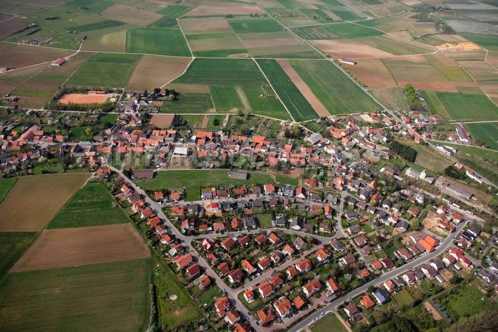 Luftaufnahme Wendelsheim - Ortsansicht von Wendelsheim ist eine Ortsgemeinde im Landkreis Alzey-Worms in Rheinland-Pfalz