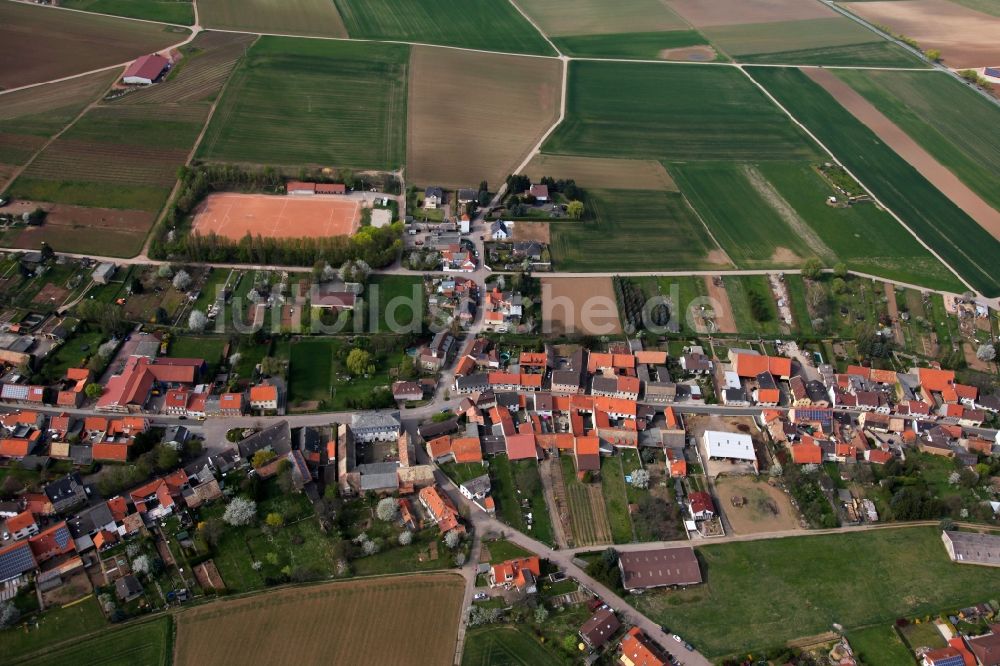 Luftaufnahme Wendelsheim - Ortsansicht von Wendelsheim ist eine Ortsgemeinde im Landkreis Alzey-Worms in Rheinland-Pfalz