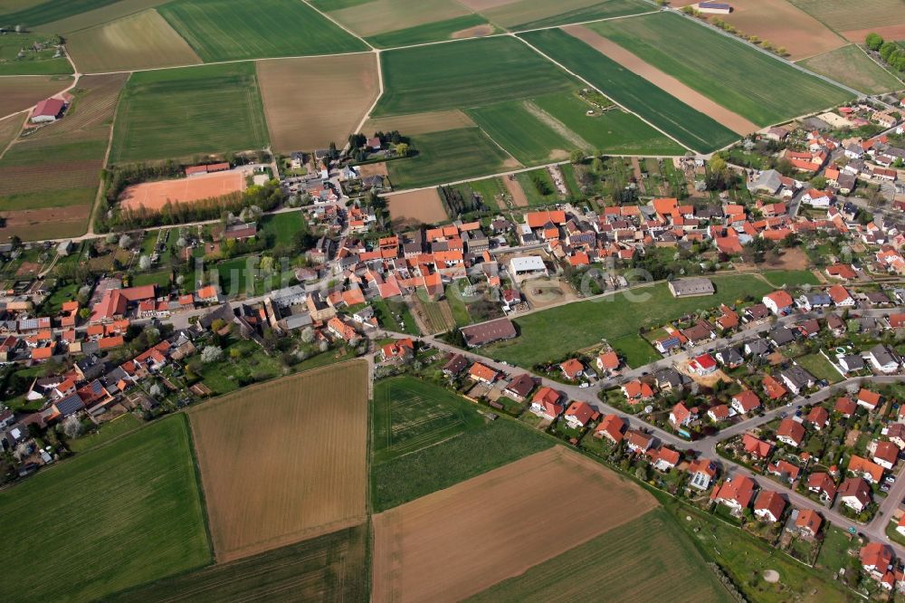 Luftaufnahme Wendelsheim - Ortsansicht von Wendelsheim ist eine Ortsgemeinde im Landkreis Alzey-Worms in Rheinland-Pfalz