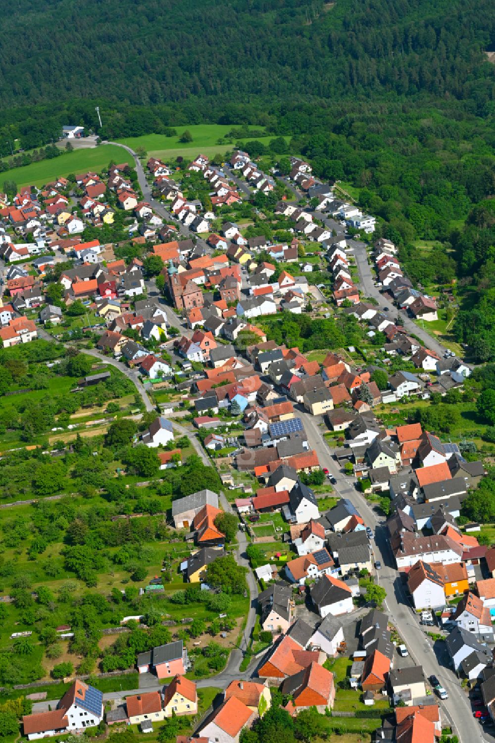 Wertheim von oben - Ortsansicht in Wertheim im Bundesland Baden-Württemberg, Deutschland