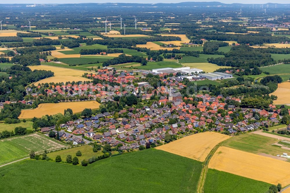 Westbevern aus der Vogelperspektive: Ortsansicht in Westbevern im Bundesland Nordrhein-Westfalen, Deutschland