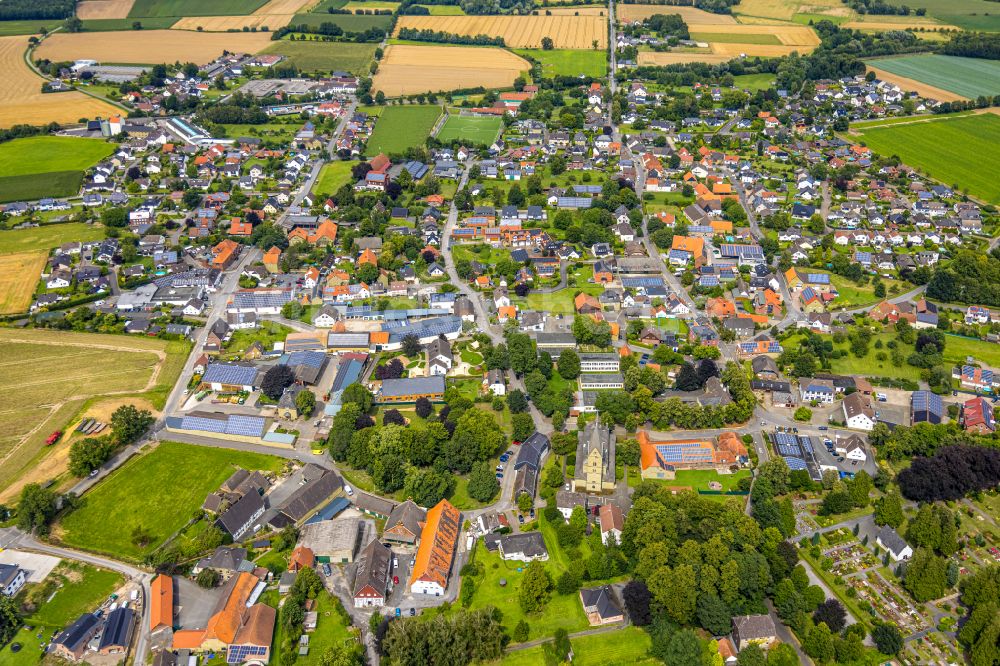 Luftaufnahme Westönnen - Ortsansicht in Westönnen im Bundesland Nordrhein-Westfalen, Deutschland