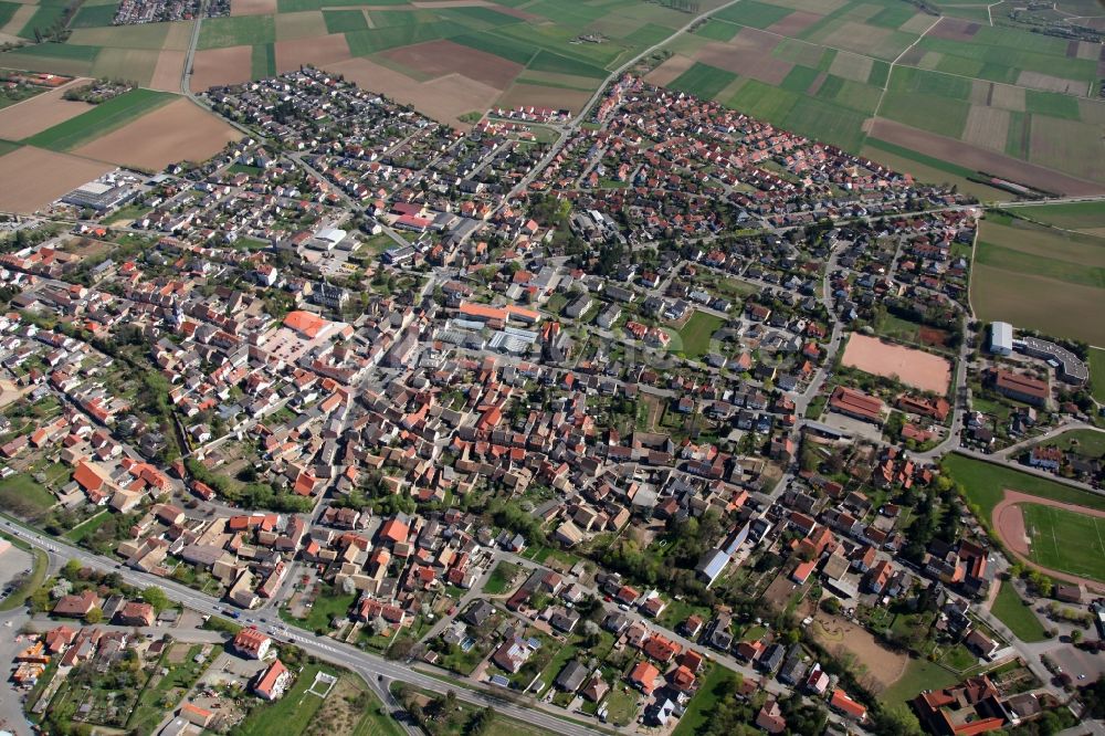 Luftbild Wöllstein - Ortsansicht von Wöllstein , einer Ortsgemeinde im Landkreis Alzey-Worms in Rheinland-Pfalz