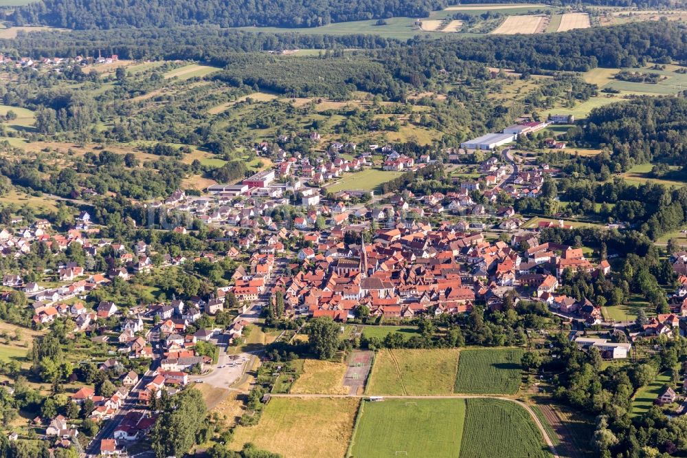 Luftaufnahme Wœrth - Ortsansicht in Wœrth in Grand Est, Frankreich