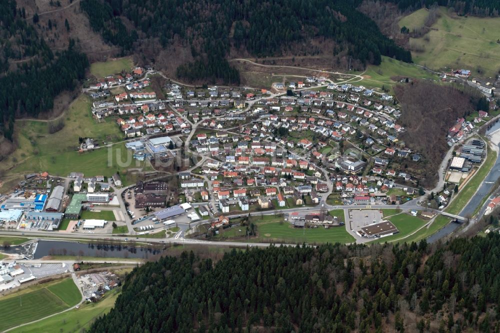 Wolfach von oben - Ortsansicht in Wolfach im Bundesland Baden-Württemberg, Deutschland