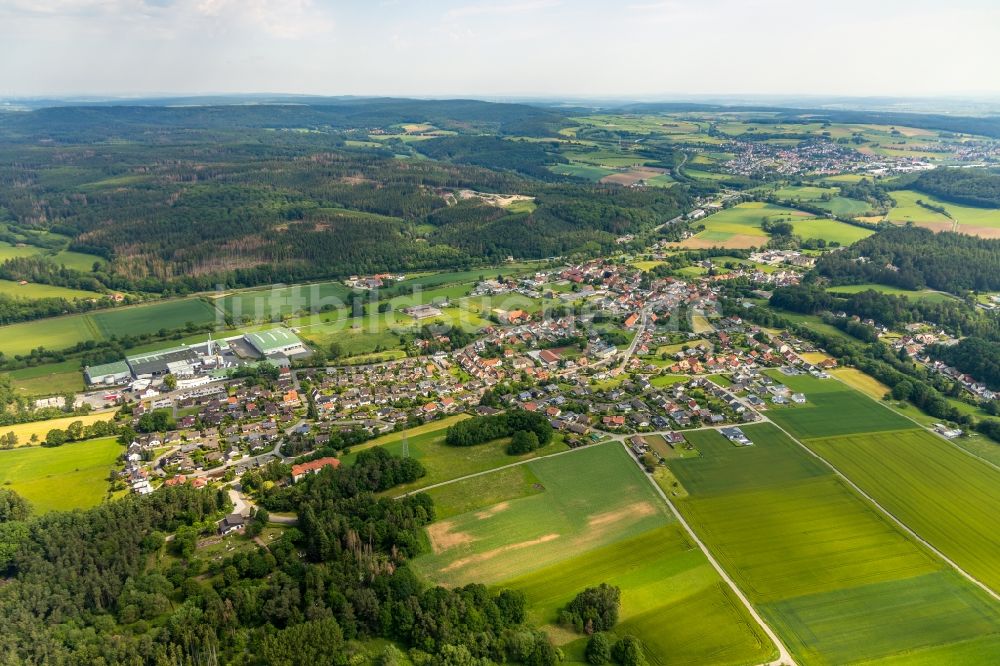 Wrexen aus der Vogelperspektive: Ortsansicht in Wrexen im Bundesland Hessen, Deutschland