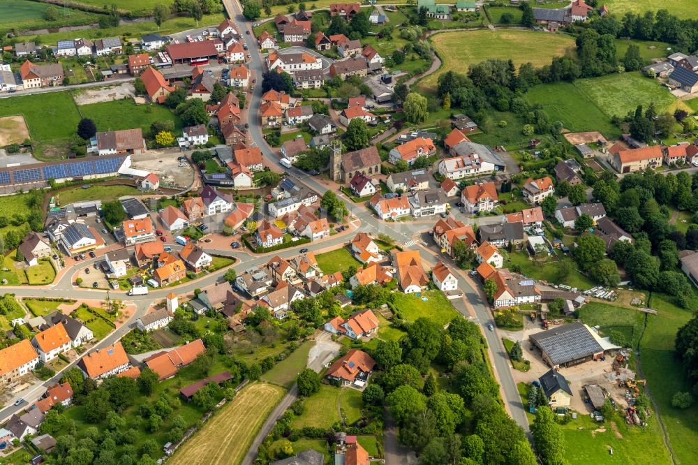 Luftaufnahme Wrexen - Ortsansicht in Wrexen im Bundesland Hessen, Deutschland