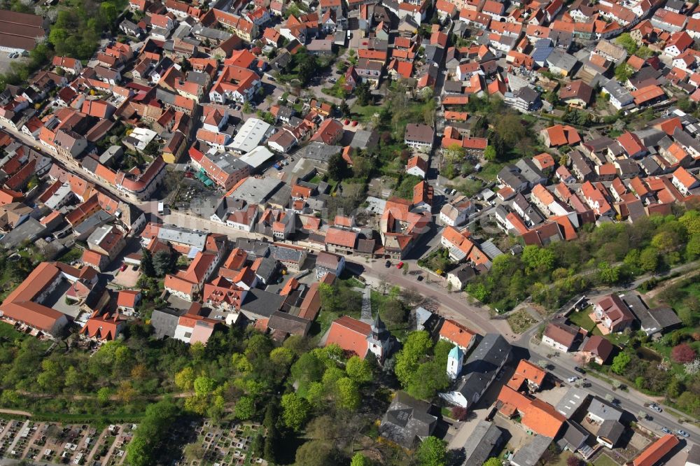 Luftaufnahme Wörrstadt - Ortsansicht von Wörrstadt im Bundesland Rheinland-Pfalz