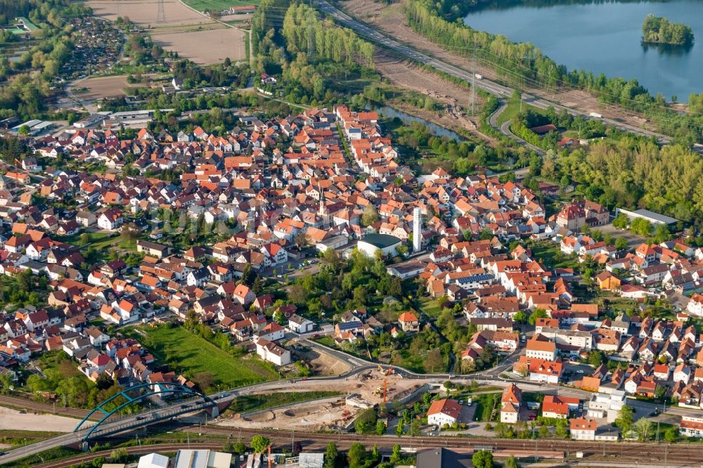 Luftbild Wörth am Rhein - Ortsansicht in Wörth am Rhein im Bundesland Rheinland-Pfalz, Deutschland