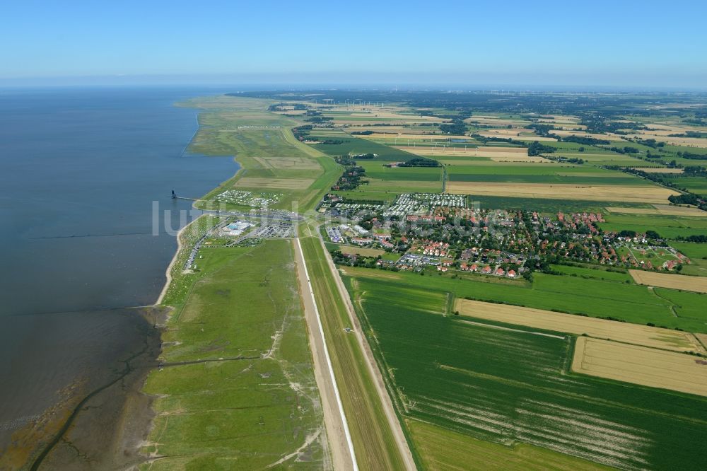 Wurster Nordseeküste von oben - Ortsansicht in Wurster Nordseeküste im Bundesland Niedersachsen