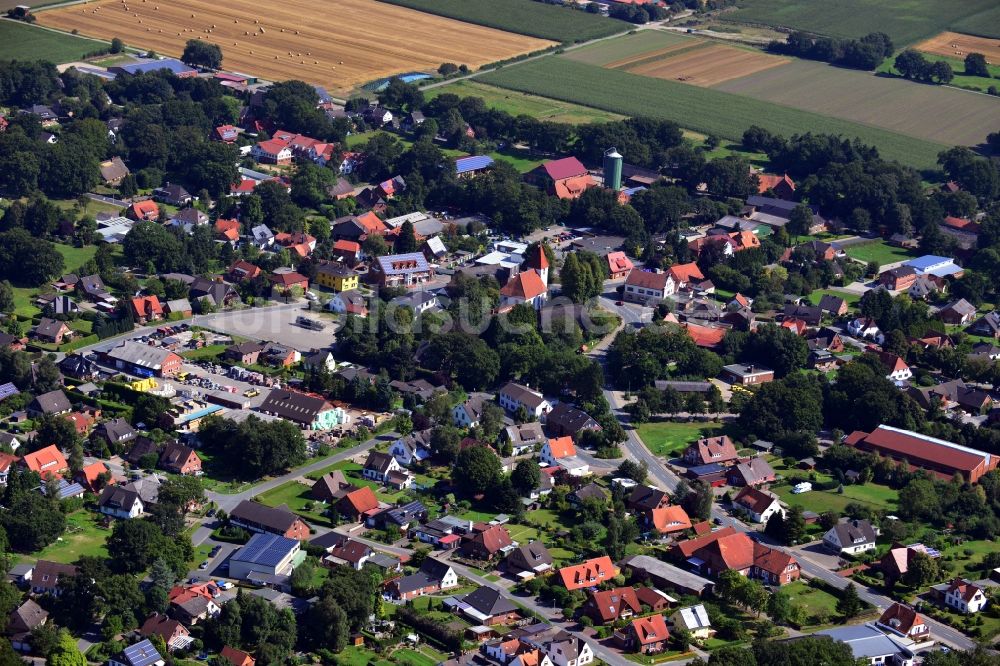 Hambergen aus der Vogelperspektive: Ortsansicht vom Zentrum Hambergen im Bundesland Niedersachsen