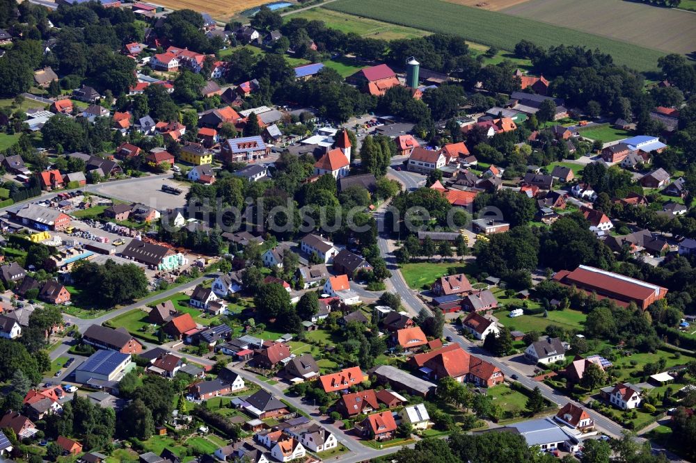 Luftbild Hambergen - Ortsansicht vom Zentrum Hambergen im Bundesland Niedersachsen