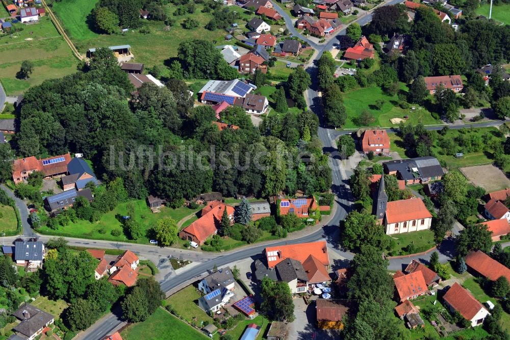 Kirchtimke von oben - Ortsansicht vom Zentrum Kirchtimke im Bundesland Niedersachsen