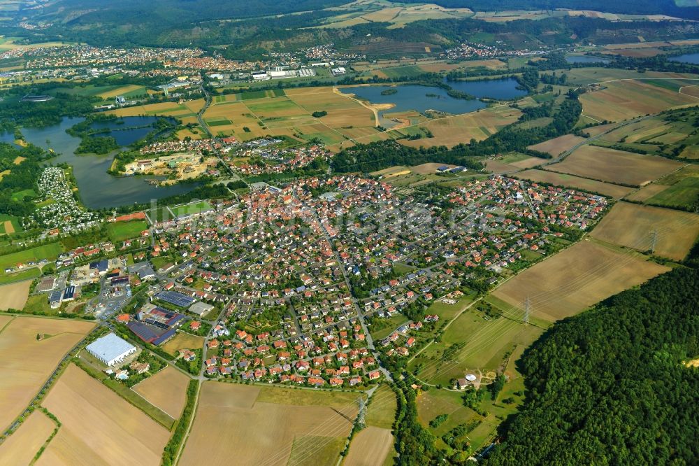 Luftaufnahme Sand - Ortsansicht der zum Landkreis Haßberge gehörenden Gemeinde Sand im Bundesland Bayern