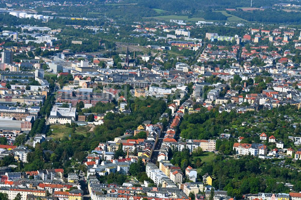 Luftbild Gera - Ortsansicht zwischen Reichsstraße und Plauensche Straße in Gera im Bundesland Thüringen, Deutschland