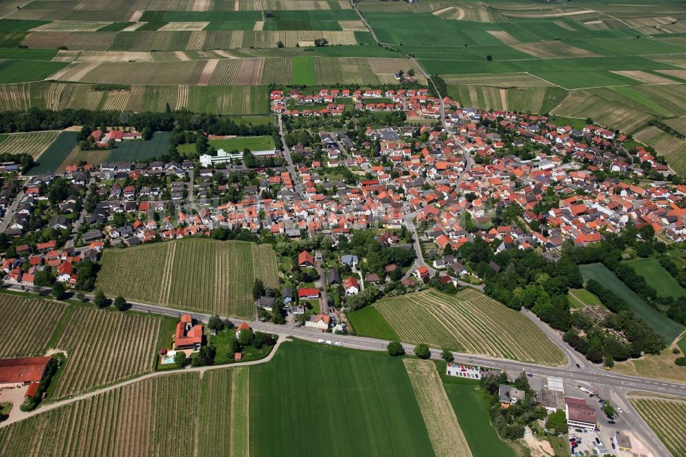 Luftaufnahme Schornsheim - Ortschaft in Schornsheim im Bundesland Rheinland-Pfalz