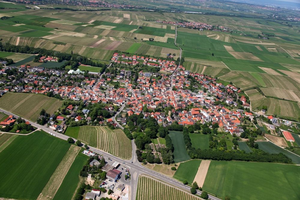 Schornsheim von oben - Ortschaft in Schornsheim im Bundesland Rheinland-Pfalz