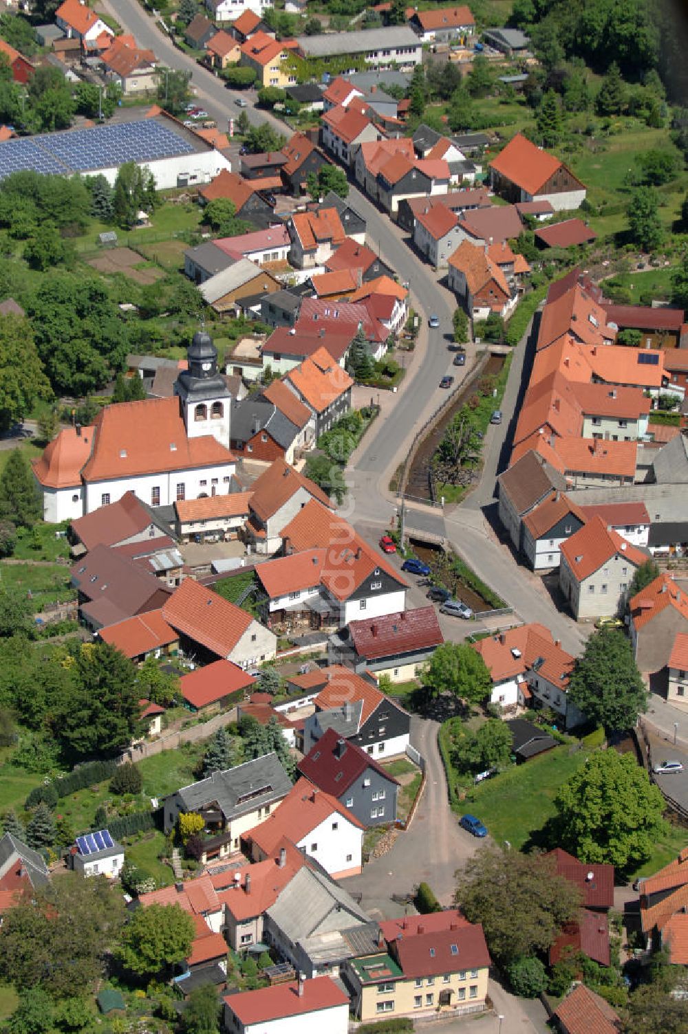 Tabarz von oben - Ortschaft Tabarz in Thüringen