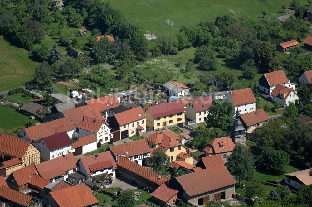 Hörsel OT Weingarten von oben - Ortschaft Weingarten in Thüringen