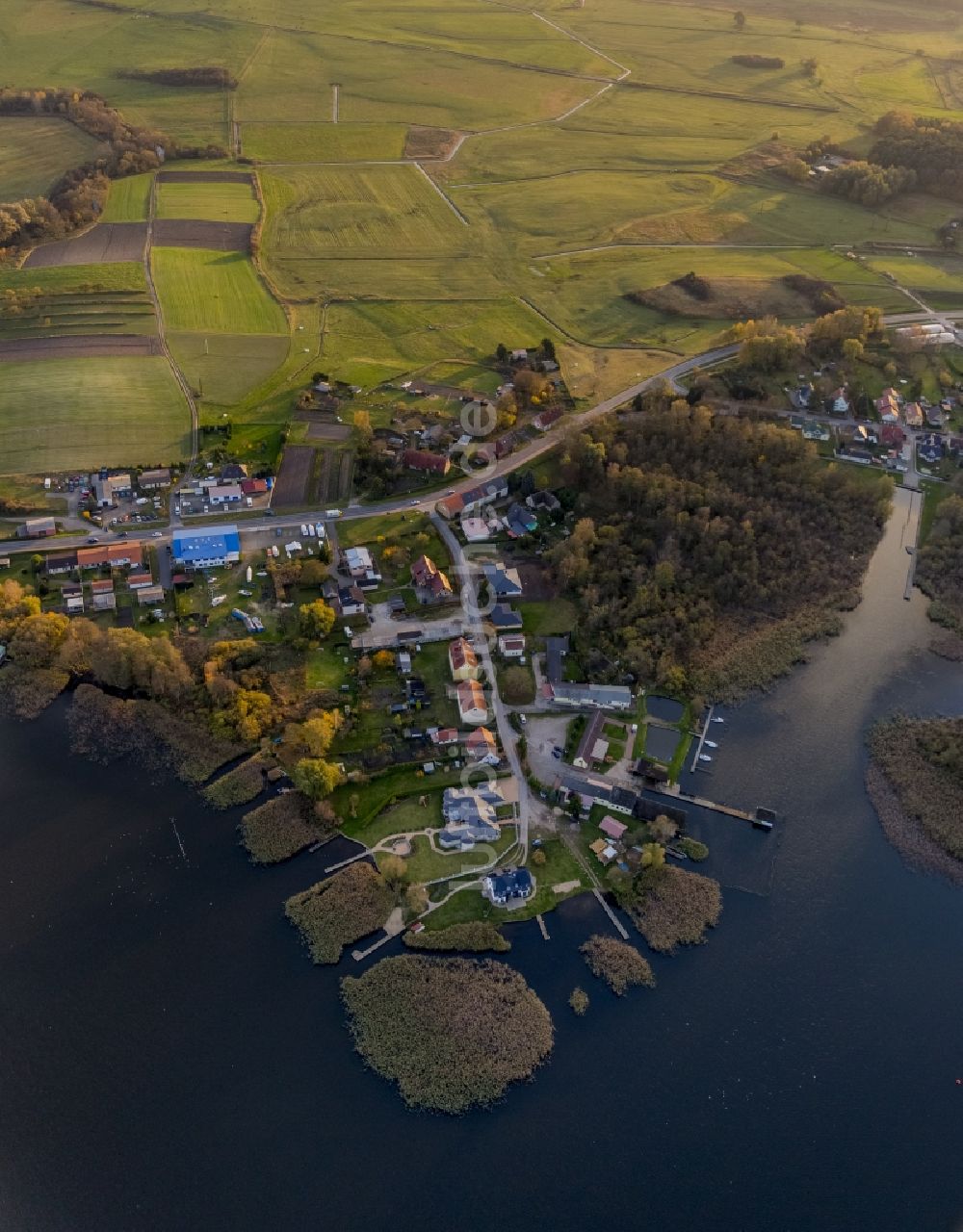 Luftbild Wesenberg - Ortschaft Wesenberg am Ufer des Woblitzsee im Bundesland Mecklenburg-Vorpommern