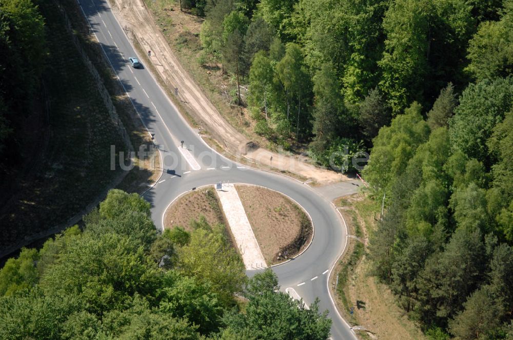 Luftbild WANDLITZ - Ortsduchfahrung B 273 im südlichen Ortsbereich von Wandlitz