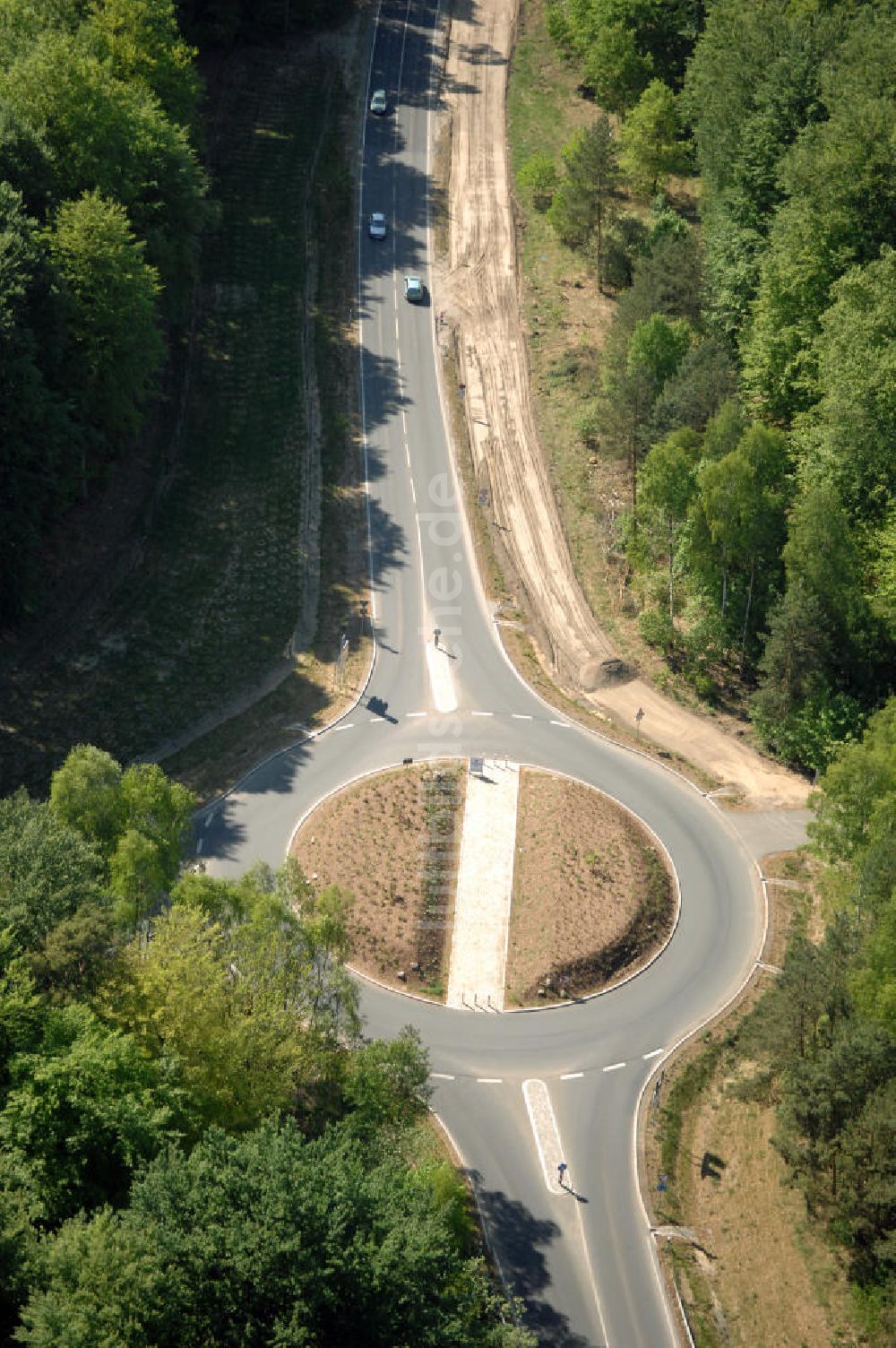 Luftaufnahme WANDLITZ - Ortsduchfahrung B 273 im südlichen Ortsbereich von Wandlitz