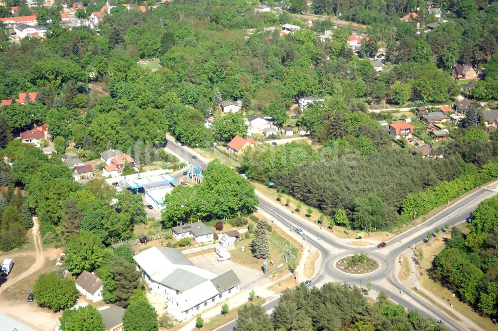 Luftaufnahme WANDLITZ - Ortsduchfahrung B 273 im südlichen Ortsbereich von Wandlitz