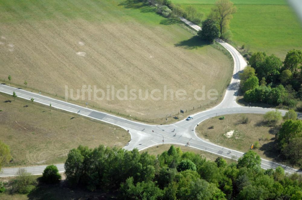 Luftaufnahme WANDLITZ - Ortsduchfahrung B 273 im südlichen Ortsbereich von Wandlitz