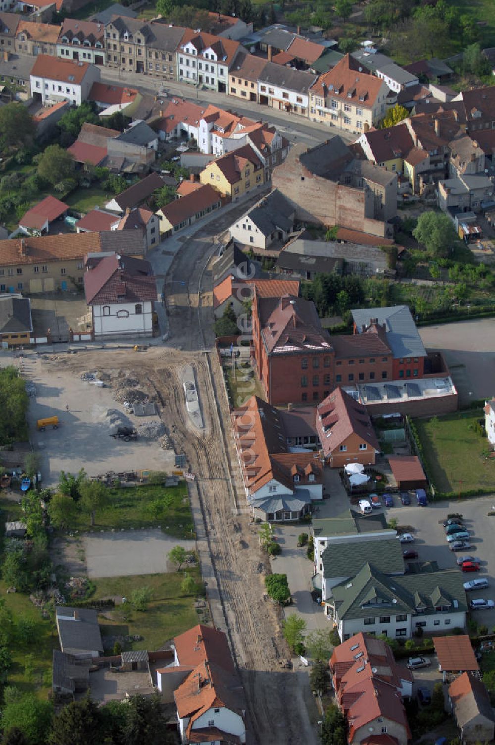 Luftbild STORKOW - Ortsdurchfahrt der Bundesstrasse B 246 in Storkow