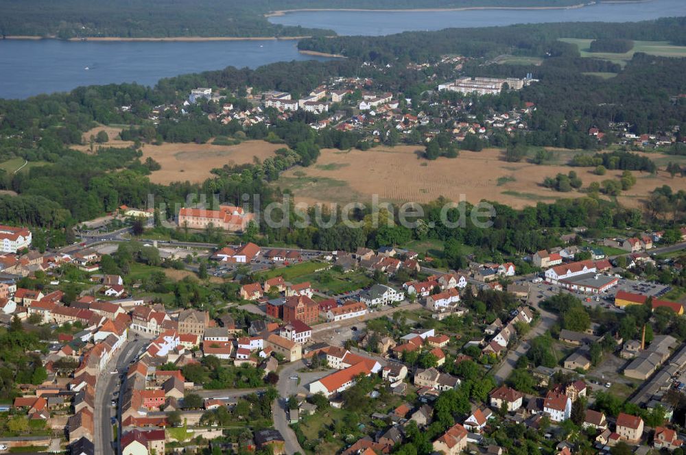 Luftbild STORKOW - Ortsdurchfahrt der Bundesstrasse B 246 in Storkow