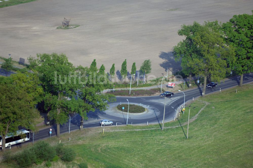 Luftbild STORKOW - Ortsdurchfahrt der Bundesstrasse B 246 in Storkow