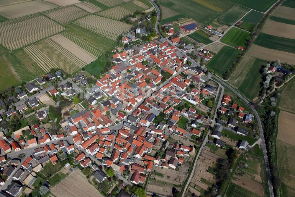 Luftaufnahme Gabsheim - Ortsgemeinde Gabsheim im Rheinhessischen Hügelland der Verbandsgemeinde Wörrstadt im Landkreis Alzey-Worms in Rheinland-Pfalz