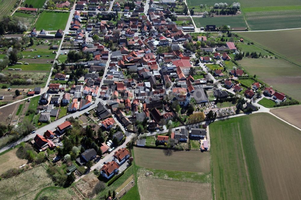 Luftbild Gau-Weinheim - Ortsgemeinde Gau-Weinheim im Rheinhessischen Hügelland der Verbandsgemeinde Wörrstadt im Landkreis Alzey-Worms in Rheinland-Pfalz