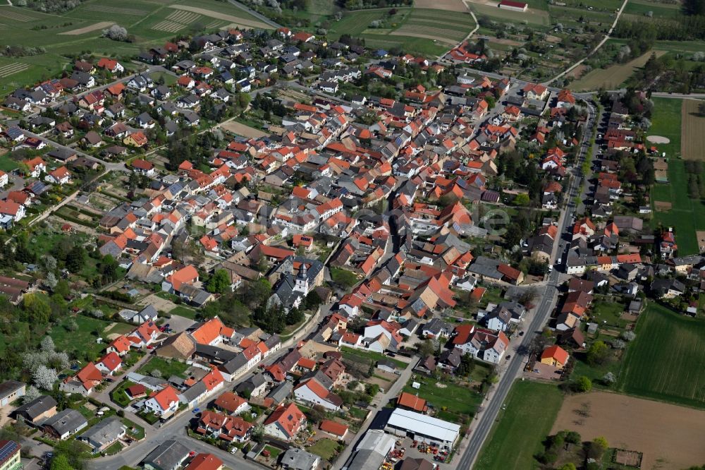 Luftbild Partenheim - Ortsgemeinde Partenheim im Rheinhessischen Hügelland der Verbandsgemeinde Wörrstadt im Landkreis Alzey-Worms in Rheinland-Pfalz