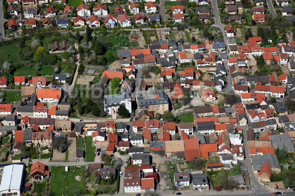 Partenheim von oben - Ortsgemeinde Partenheim im Rheinhessischen Hügelland der Verbandsgemeinde Wörrstadt im Landkreis Alzey-Worms in Rheinland-Pfalz