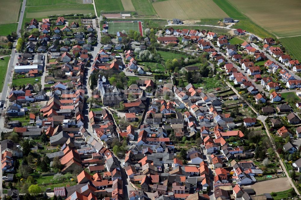 Luftaufnahme Partenheim - Ortsgemeinde Partenheim im Rheinhessischen Hügelland der Verbandsgemeinde Wörrstadt im Landkreis Alzey-Worms in Rheinland-Pfalz