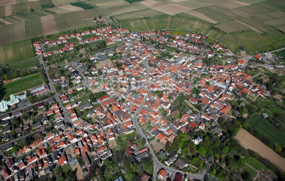 Luftbild Schornsheim - Ortsgemeinde Schornsheim in der Verbandsgemeinde Wörrstadt im Landkreis Alzey-Worms in Rheinland-Pfalz