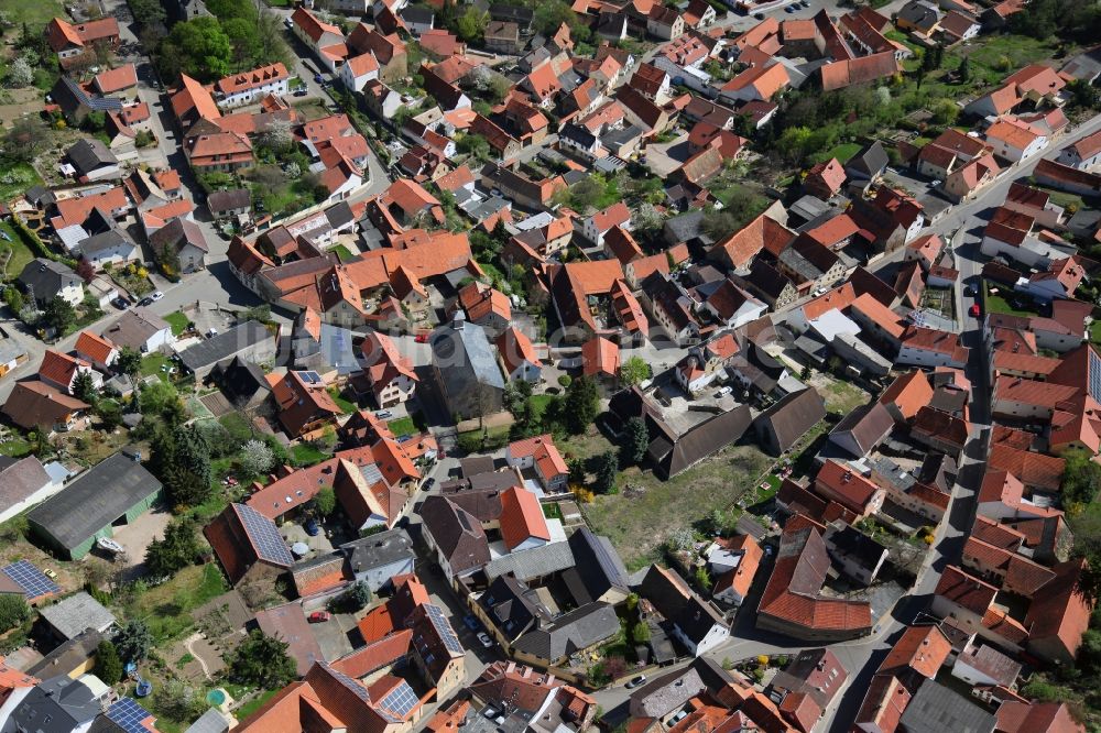 Spiesheim aus der Vogelperspektive: Ortsgemeinde Spiesheim in der Verbandsgemeinde Wörrstadt im Landkreis Alzey-Worms in Rheinland-Pfalz