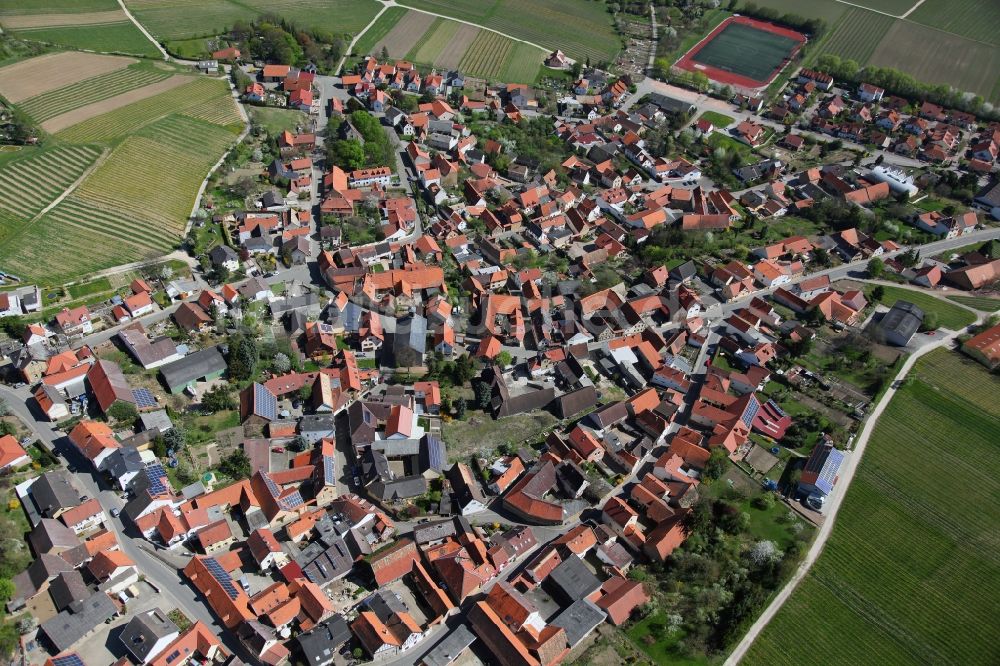 Luftbild Spiesheim - Ortsgemeinde Spiesheim in der Verbandsgemeinde Wörrstadt im Landkreis Alzey-Worms in Rheinland-Pfalz