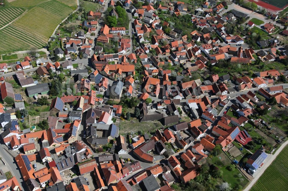 Luftaufnahme Spiesheim - Ortsgemeinde Spiesheim in der Verbandsgemeinde Wörrstadt im Landkreis Alzey-Worms in Rheinland-Pfalz