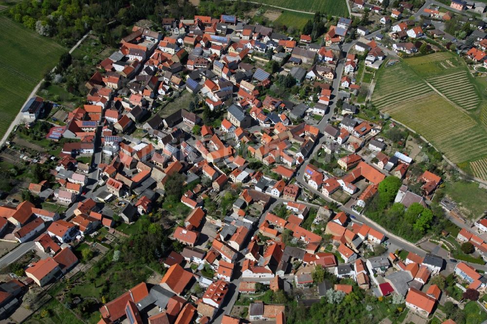 Spiesheim aus der Vogelperspektive: Ortsgemeinde Spiesheim in der Verbandsgemeinde Wörrstadt im Landkreis Alzey-Worms in Rheinland-Pfalz