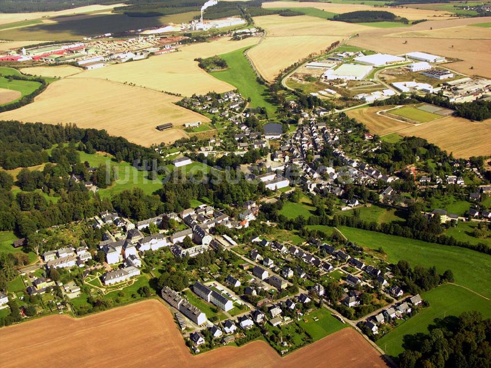 Ebersdorf von oben - Ortskern von Ebersdorf in Thüringen